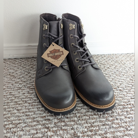 Harley-Davidson Gardner  Brown Leather Motorcycle Boots D96257 Men's Size 12. - Picture 2 of 10